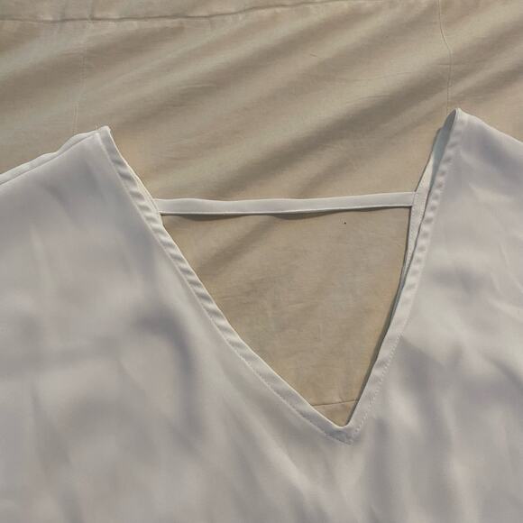 Chicos Tunic 3 XL White Flowy Flutter Sleeve Minimalist Feminine - Picture 5 of 15